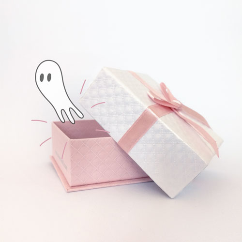 empty gift box with ghost