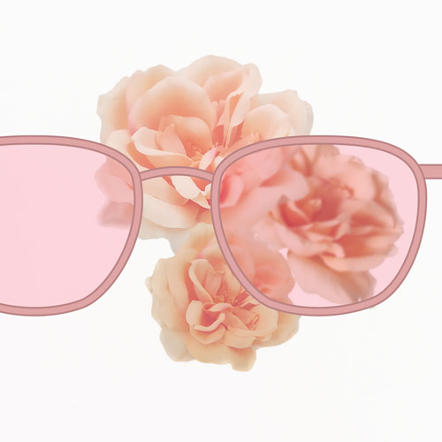 rose-tinted glasses with roses