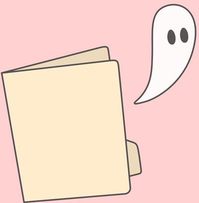 folder with ghost illustration